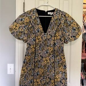 Elliatt Yellow Gold Puff Sleeve Sheath Dress